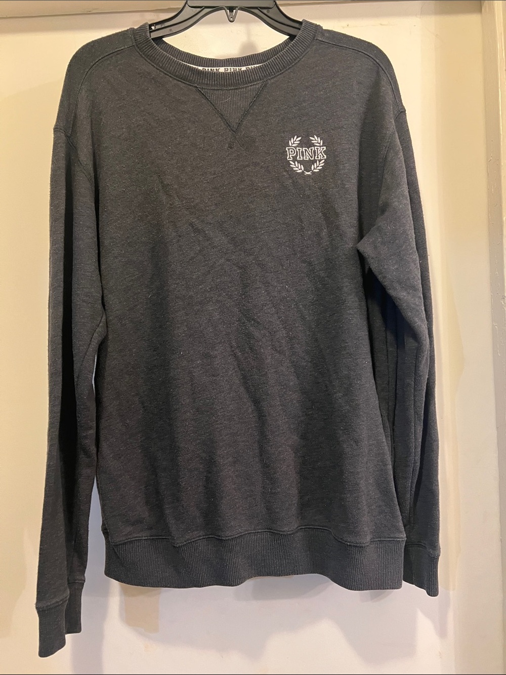 PINK Victoria's Secret Dark Charcoal Crewneck Sweatshirt